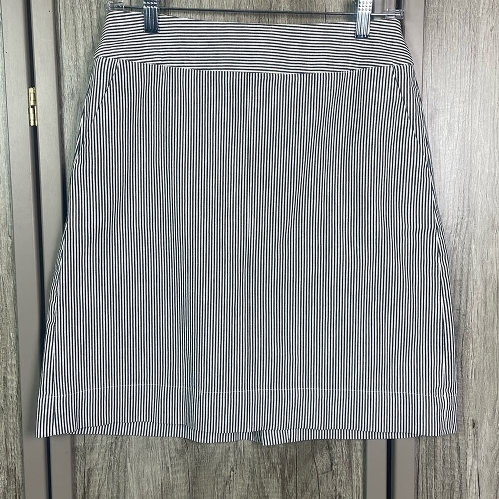 Talbots blue/white stripe cotton skirt women's 6